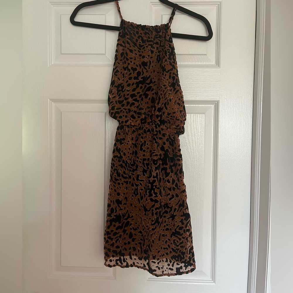 Lulu’s Leopard Print Halter Dress